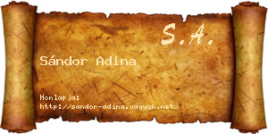 Sándor Adina névjegykártya