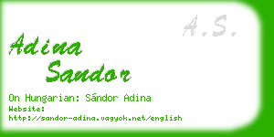 adina sandor business card